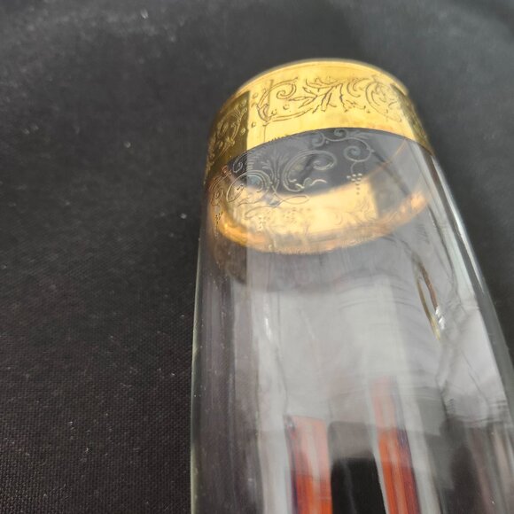 Beautiful Set of 2 Vintage 24K Gold encrusted Cellini Champagne Flutes - Picture 6 of 6